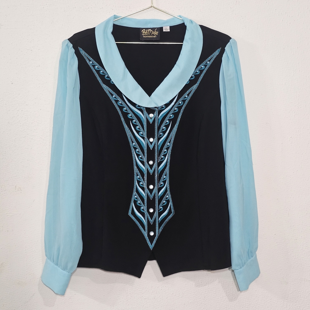 Vintage 1990s blouse from the "Wearable Art" collection by renowned designer Bob